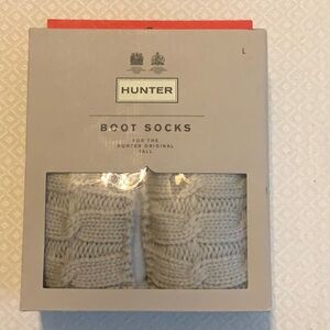 NIB Hunter Boot Socks Tall - Greige Cable - Large - US shoe size 8-10